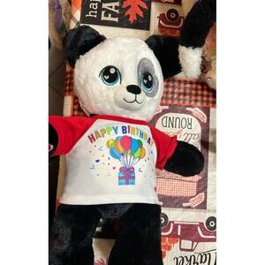 Build-A-Bear Workshop Panda with Happy Birthday Shirt